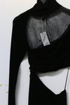 Un morceau velvet lace stitching waist details dress um231ls07 black PUM35
